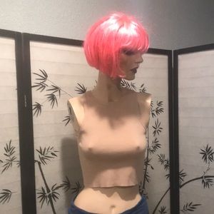 Zara cropped ribbed top BEIGE